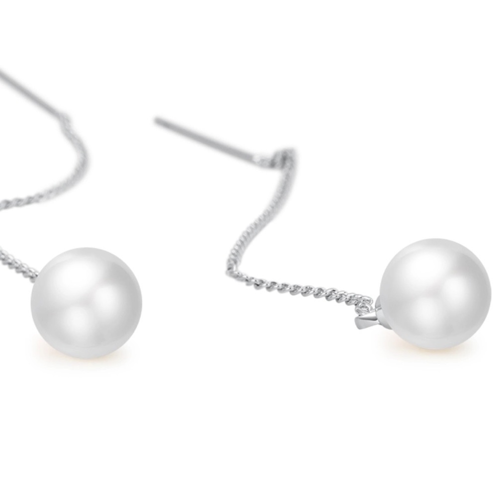 Pearl Threader Dangle Earrings